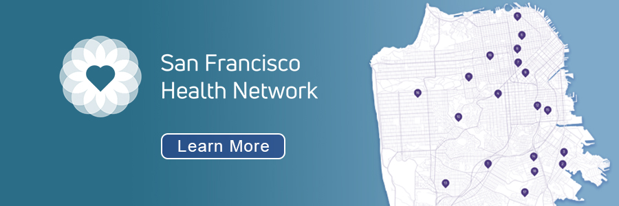 Map showing San Francisco Health Network Primary Care Clinic locations